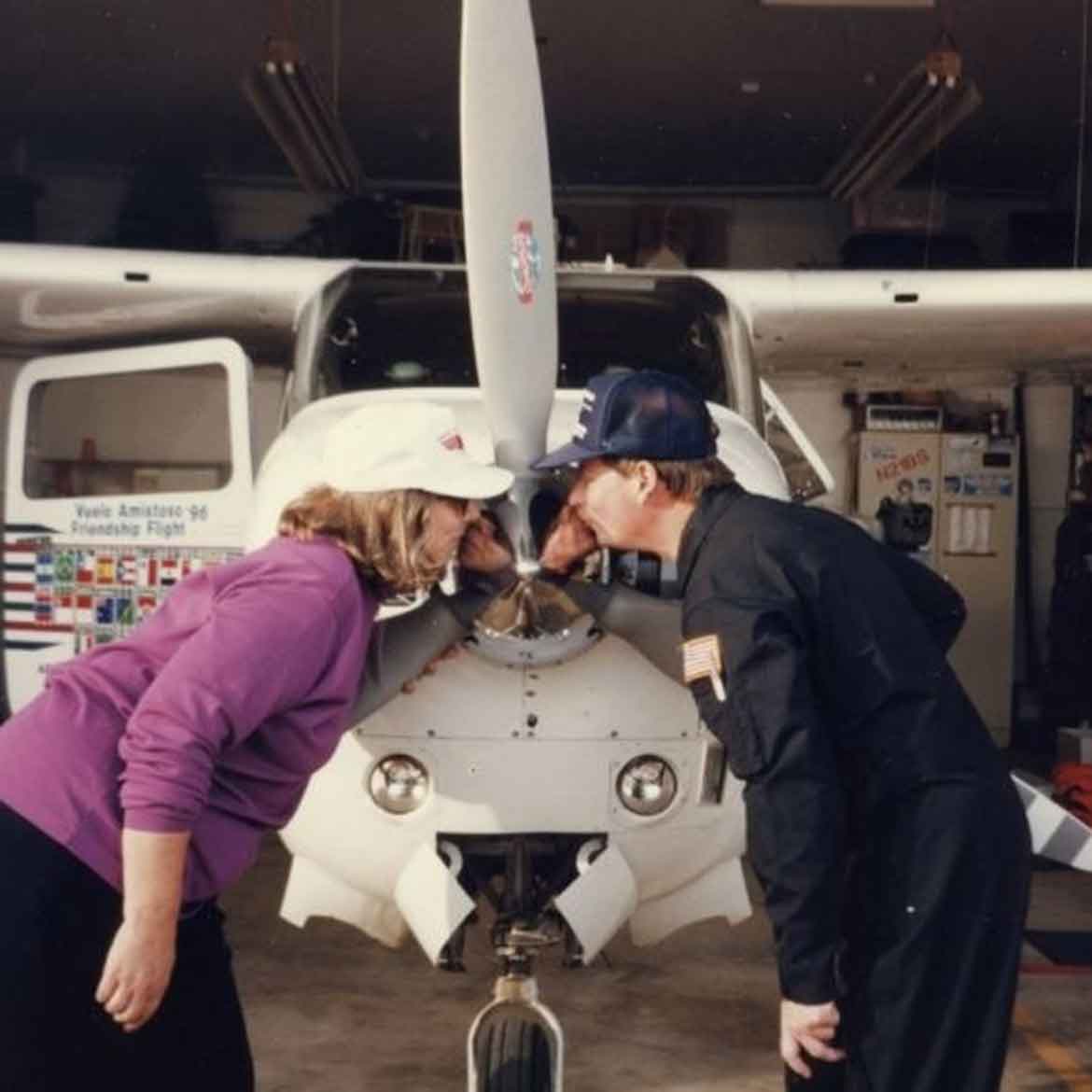 Ruth and Bill Kissing Propeller